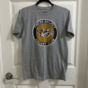 Authentically American Preds Select hockey Club T-shirt, Small, Gray Nashville